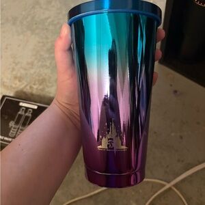 Iridescent Tumbler with Castle Design
